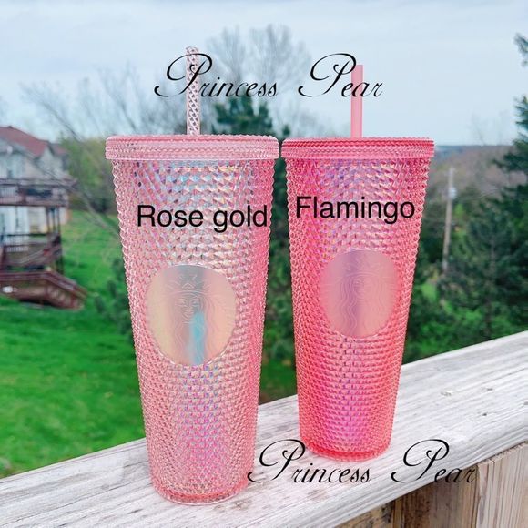 Starbucks Thailand Exclusive Flamingo Bling Studded Rose Gold Cold cup
